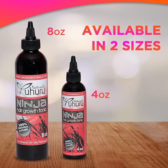 Uhuru Naturals Ninja (No Chebe Particles) Hair Growth Tonic (4 Ounce)