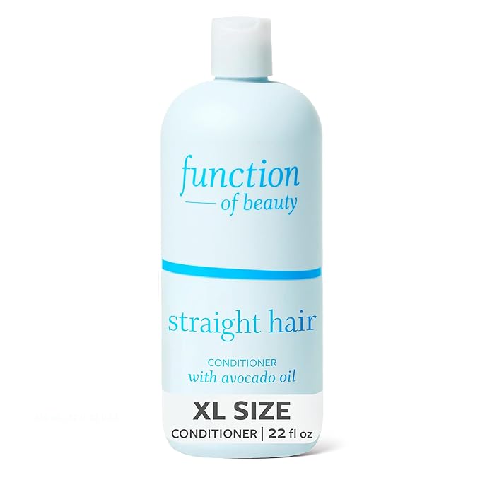 Function of Beauty Straight Hair Conditioner, XL - Sulfate-Free Conditioner for Natural Volume & Shine - Anti-Frizz, Lightweight & Hydrating with Avocado Oil - Oily Hair Care Products
