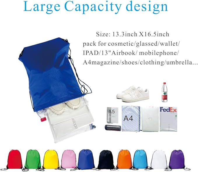 Drawstring Backpack Bulk 50 Packs Draw String Backpack Bags DIY Gym Sports Traveling Trip ride Pedestrianism Yoga Cinch Bag Sackpack Drawstring (yellow)