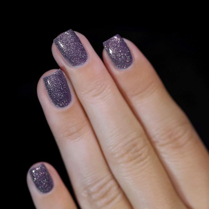 ILNP Chateau - Charcoal Grey Holographic Shimmer Nail Polish, Chip Resistant, Non-Toxic, Vegan, Cruelty Free