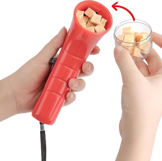 Cat Treat Gun Shooter Interactive Pet Food for Cats Dog（Red）