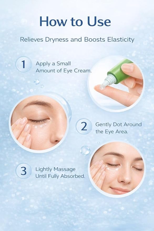 Firming Hydrating Under Eye Gel Cream with Hyaluronic Acid & Collagen - Anti Aging Lightweight Eye Moisturizer to Smooth Fine Lines Caused by Dryness - Non-Greasy & Makeup Friendly (4)