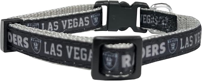 Pets First COLLAR for CATS - NFL LOS VEGAS RAIDERS CAT COLLAR. - Strong & Adjustable FOOTBALL Cat Collars with Metal Jingle Bell
