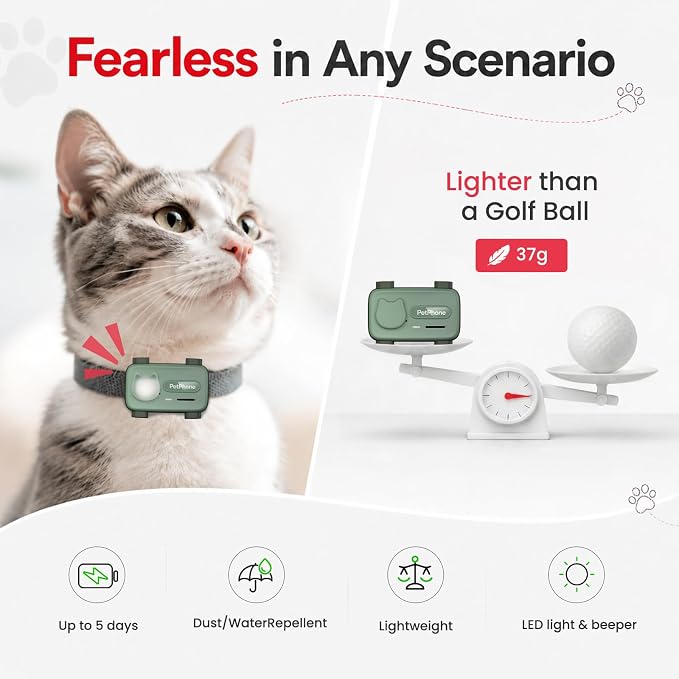 AI-Powered Smartphone for Pets, Support Emotion Detection, 2-Way PetChat | Family&Social Network, Live Geofencing Virtual Fence, Activity Monitor, Play Music, Global Tracking Pet GPS Tracker