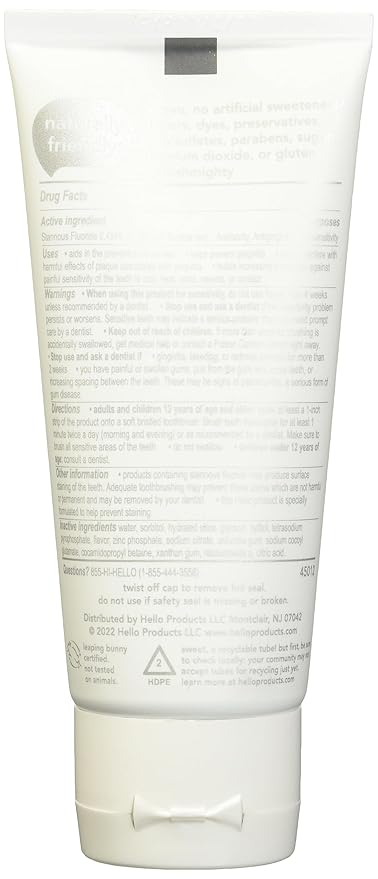 Hello Mighty Multitasker Fluoride Toothpaste, 8-in-1 Toothpaste with Minty Flavor, Anticavity, Antigingivitis, Antisensitivity, Strengthens Enamel and Whitens, 4.0 Oz Tube