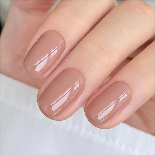 GAOY Nude Jelly Gel Nail Polish, 16ml Sheer Translucent Netural Soak Off Gel Polish, UV Light Cure for Nail Art DIY at Home, 3153 Nude Chiffon