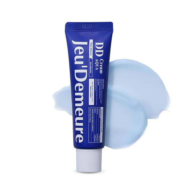 JEU'DEMEURE DermiShuttle DD Cream Aqua – Deep Hydration & Barrier Repair Moisturizer for Face, Neck & Hands – Peptide, Ceramide, Niacinamide, Hyaluronic Acid, Brightening Korean Skincare Cream