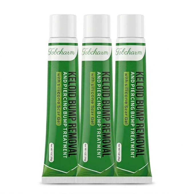 Advanced Keloid Bump Removal Gel (3 Packs): Silicone Keloid Scar Removal Cream for Scars from Piercing, Surgical Marks, Acne, and Burns, Keloid Treatment for Ears, Face, and Body with Healing Formula