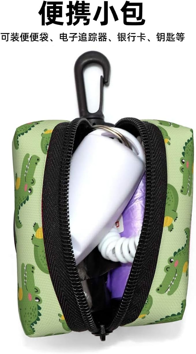 Dog Treat Pouch Dog Poop Bag Holder For Leashes Puppy Supplies for Training and Walking Cute Crocodile Cartoon Travel Accessories