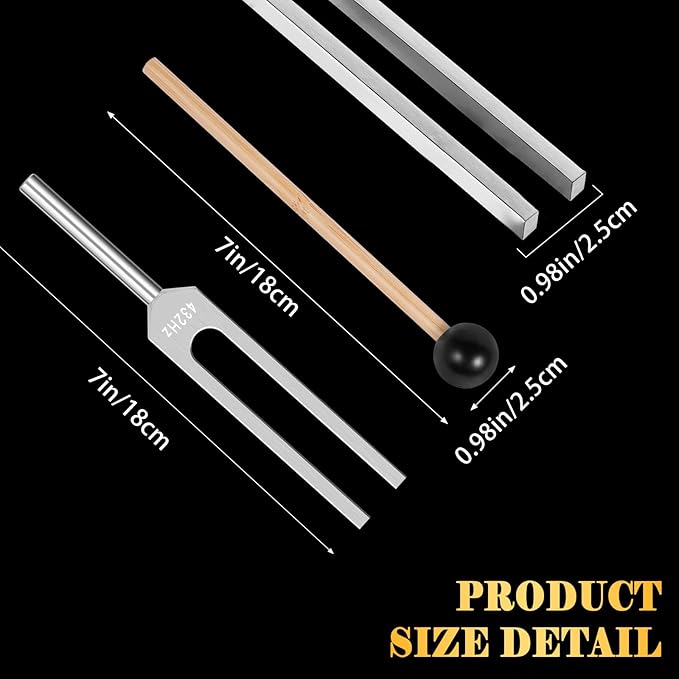 Tuning Fork 432hz with Reflex Hammer for Healing Chakra Set,Healing/Sound Therapy/Aluminum Alloy Sensory Tuning Fork Activator for Healing, Therapy Non Magnetic