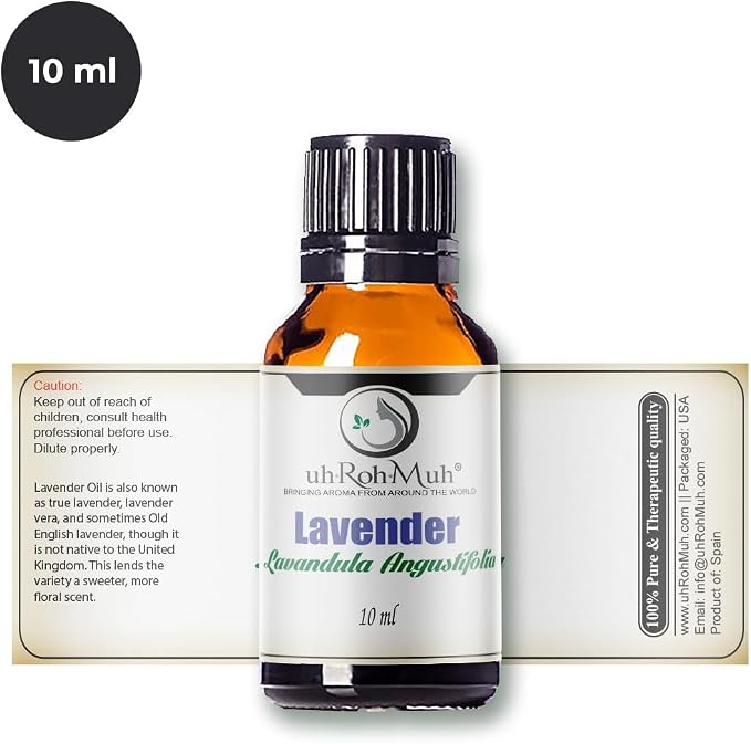 Organic Lavender Essential Oil - Steam Distilled Lavandula Angustifolia, Flower Oil, Premium Floral Aroma Middle Note Oil for Aromatherapy, Skincare, Haircare and DIY Cosmetic Formulations - 10 ml