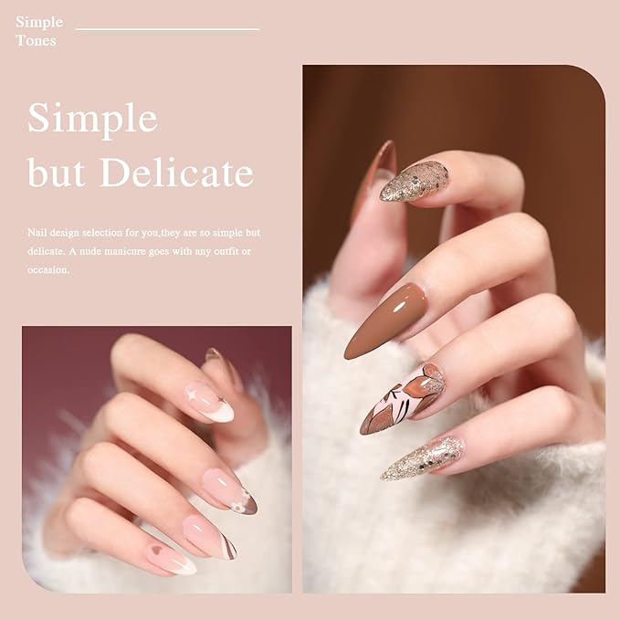 Beautpal Nude Grey Gel Nail Polish Set 10PCS All Seasons Skin Tones Gel Polish Set Neutral Gel Polish Colors Soak Off UV/LED Lamp Needed Salon DIY Manicure Gift Box for Women Girls 7ml