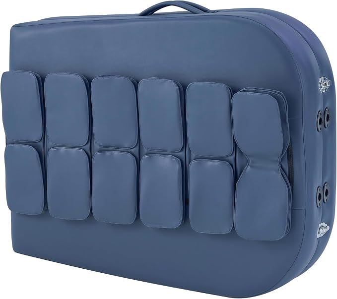 Concord 30" Portable AirWave Massage Table | Air Compression Full-Body Stretching & 3D Lumbar Support | Professional Folding Wellness Bed - Royal Blue