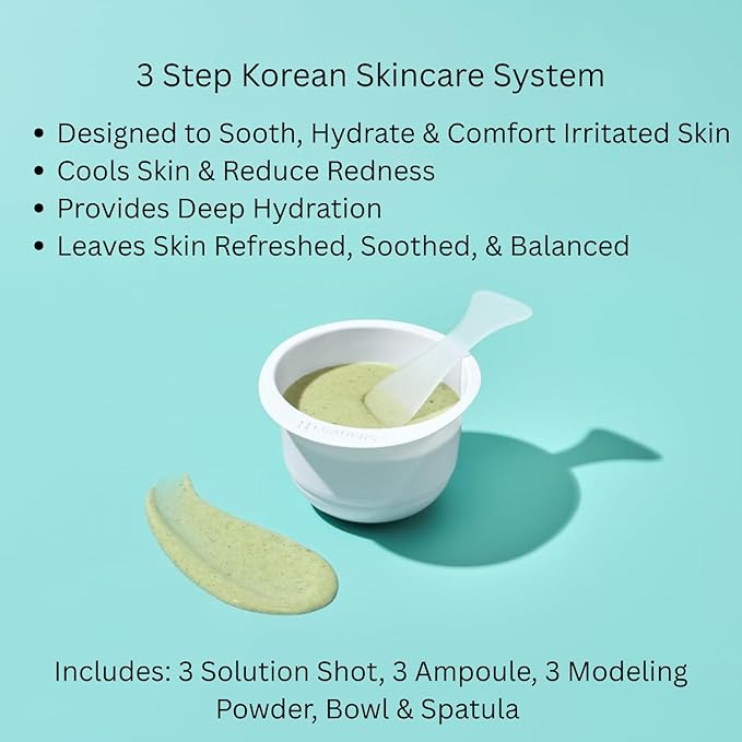 LEADERS 3X Boosting Modeling Mask | 3-Step Korean Skincare with Tea Tree Set of 3 | Soothing, Hydrating & Comforting for Irritated Heated Skin | Relieve Skin Sensitivity - 3 Pack (Teatree)