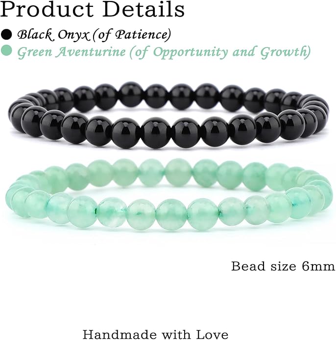 NCB 2.3-Piece 4mm Natural Crystal Gemstone Stretch Bracelets – Handmade Reiki Energy Healing Jewelry for Meditation,Yoga, Unisex