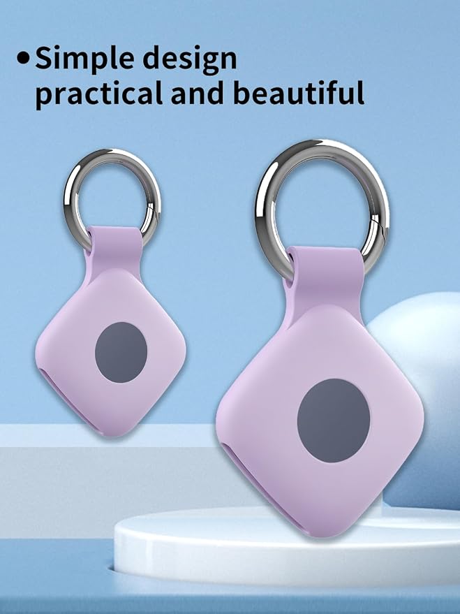 Case for UGREEN Tracker Tags, Shockproof Silicone Cover. | Shockproof & anti - slip, protects against scratches. Precise cutouts ensure full functionality. Purple(2 Pack).