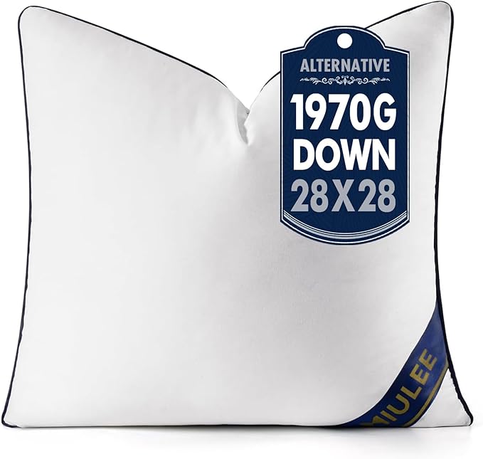 MIULEE 28x28 Euro Pillow Insert, Premium Down Alternative Throw Pillow | Square Decorative Insert Stuffer for Sofa Couch