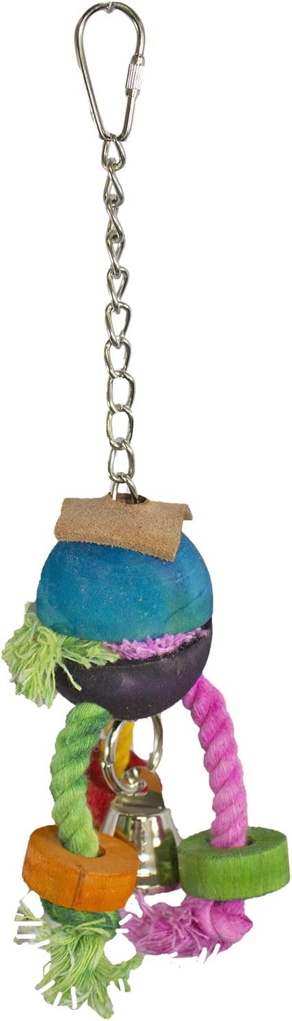 Crazy Legs- Natural Wood & Rope Dangling Interactive Treat Foraging Cage Accessory Toy - Sugar Gliders, Ferrets, Parrots, Squirrels, Marmosets, Degus, Hamsters, Rats & Other Small Pets… (1 Pack)