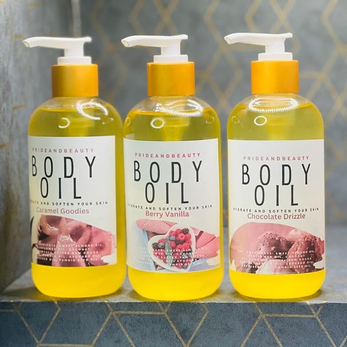 PrideandBeauty After Shower Oil. Skin Hydrating Oil. Body Oil Scented. Body Oils For Women Dry Skin. (Brown Sugar)