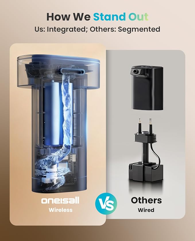oneisall 108oz/3.2L Cordless Cat Water Fountain for Cats & Small Dogs | Ultra Quiet,Stainless Steel Tray,Rechargeable 45-day Battery,3 Flow Modes(Motion sensor),5-layer Filter,Display Indicator