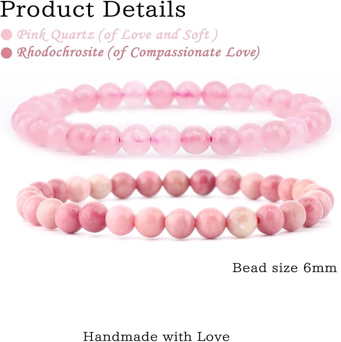 NCB 2.3-Piece 4mm Natural Crystal Gemstone Stretch Bracelets – Handmade Reiki Energy Healing Jewelry for Meditation,Yoga, Unisex