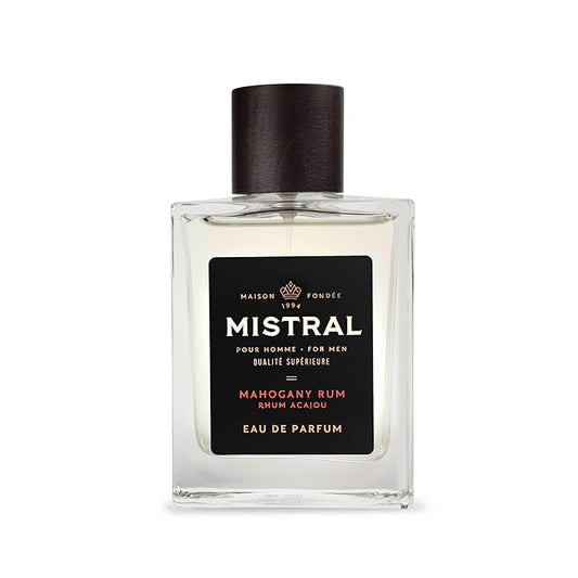 Mistral Men’s Cologne – Mahogany Rum Eau de Parfum | Warm, Spicy & Earthy Masculine Fragrance with Patchouli, Amber & Cedarwood | Cruelty-Free & Long-Lasting Perfume for Men, Made in France - 3.4 Oz