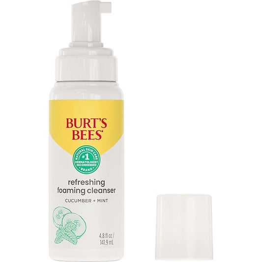 Burt's Bees Refreshing Foaming Face Cleanser and Face Wash with Cucumber and Mint, 4.8 Fluid