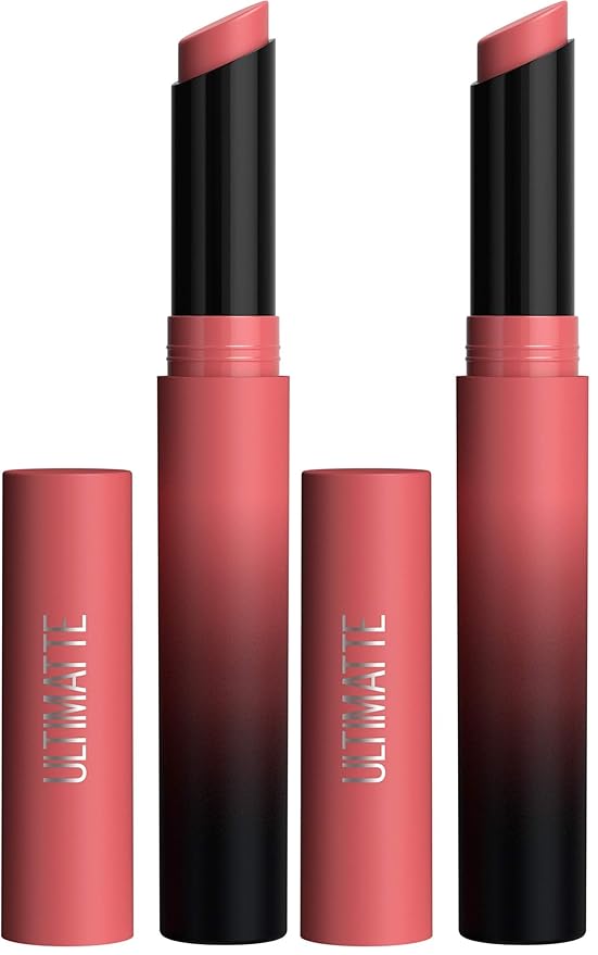 MAYBELLINE Color Sensational Ultimatte Matte Lipstick, Non-Drying, Intense Color Pigment, More Blush, Rose Pink, 1 Count (Pack of 2)