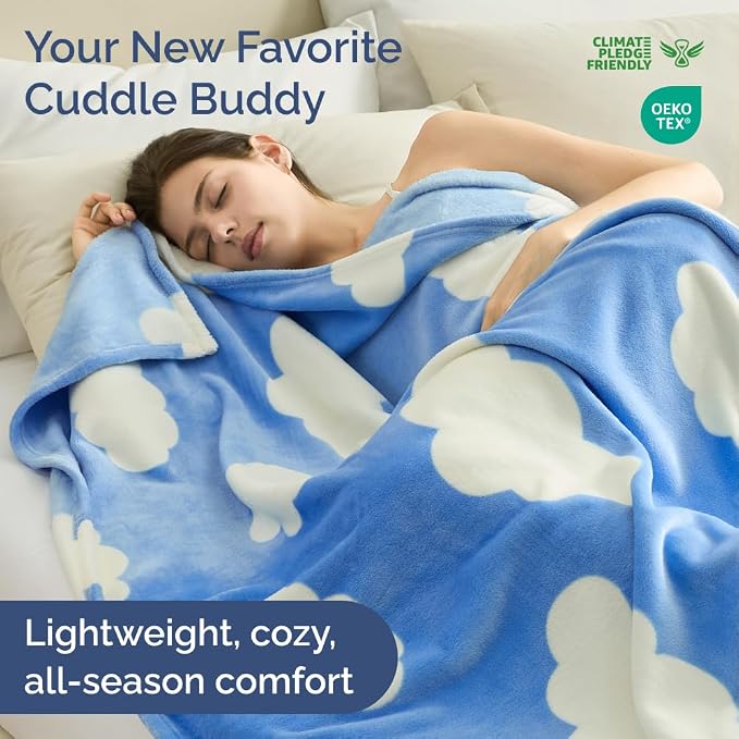 Ultra Soft Fleece Blanket - Flannel Fleece Luxury Blanket - Lightweight for Couch Bed Chair - Thick, Warm and Breathable - All Season Cozy Fuzzy, Anti-Static Microplush Bedding, Queen, Design 320