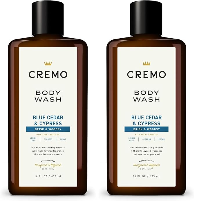 Cremo Body Wash for Men, Rich-Lathering Cypress and Cedar, 16 Fl Oz (Pack of 2)