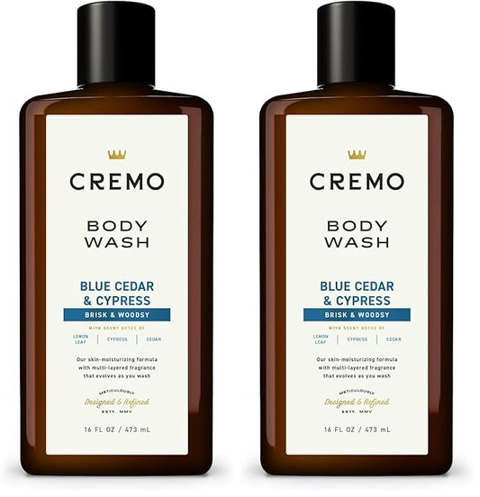 Cremo Body Wash for Men, Rich-Lathering Cypress and Cedar, 16 Fl Oz (Pack of 2)