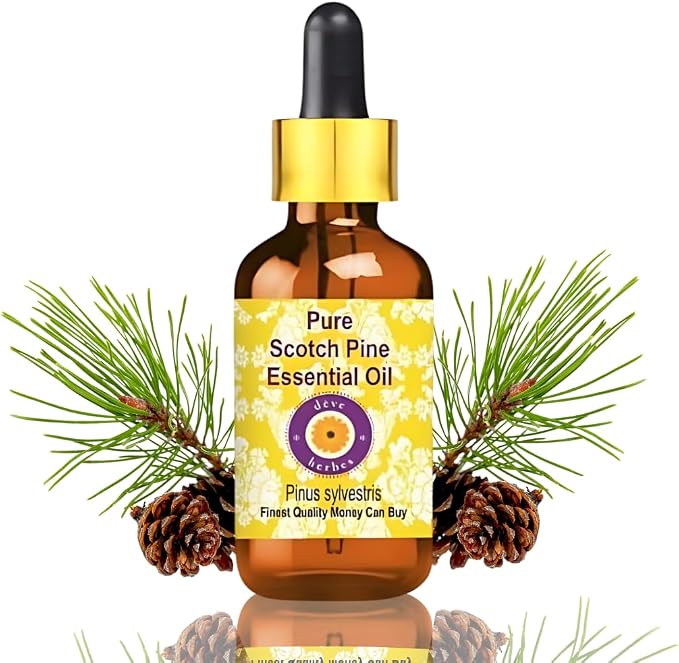 Deve Herbes Pure Scotch Pine Essential Oil (Pinus sylvestris) Steam Distilled with Glass Dropper 15ml (0.50 oz)