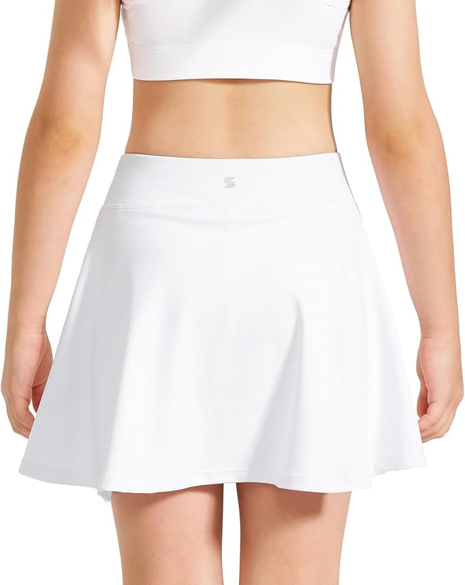 Stelle Girls Tennis Skirts with Pockets Athletic Skorts Inner Shorts High Waisted Sports Golf Running Skirt