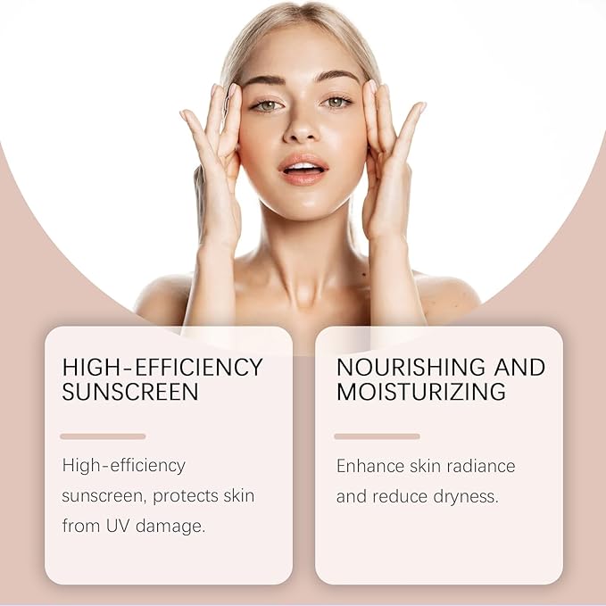 BB Blur Cream Tinted Moisturizer With Spf, Tinted Care Primer Liquid Foundation Cream (03# Wheat)