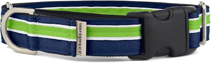 If It Barks 1" Martingale Collar with Quick Snap Release Buckle, Adjustable, USA Made, Large, Finley