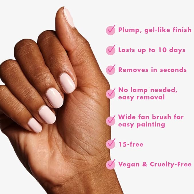 Olive & June Long Lasting Nail Polish | Spring Pastel Nails | Plump Gel-Like Finish No Lamp Needed | Lasts up to 10 days | Salon-Quality 15-Free Vegan & Cruelty-Free Chip-Resistant | GH Baby Pink