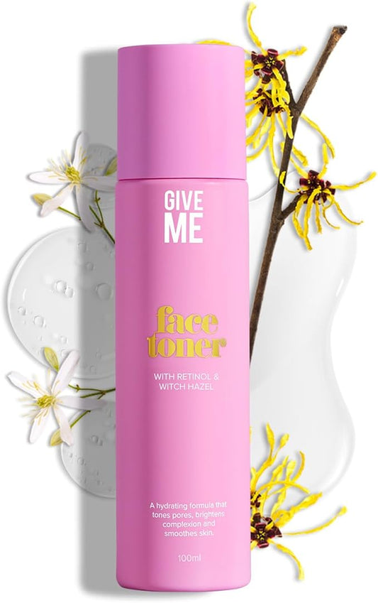 Give Me Cosmetics Witch Hazel Toner for Face, Hydrating, Contains Anti-Aging Retinol and Hyaluronic Acid, Reduces Fine Lines and Wrinkles, Paraben-Free