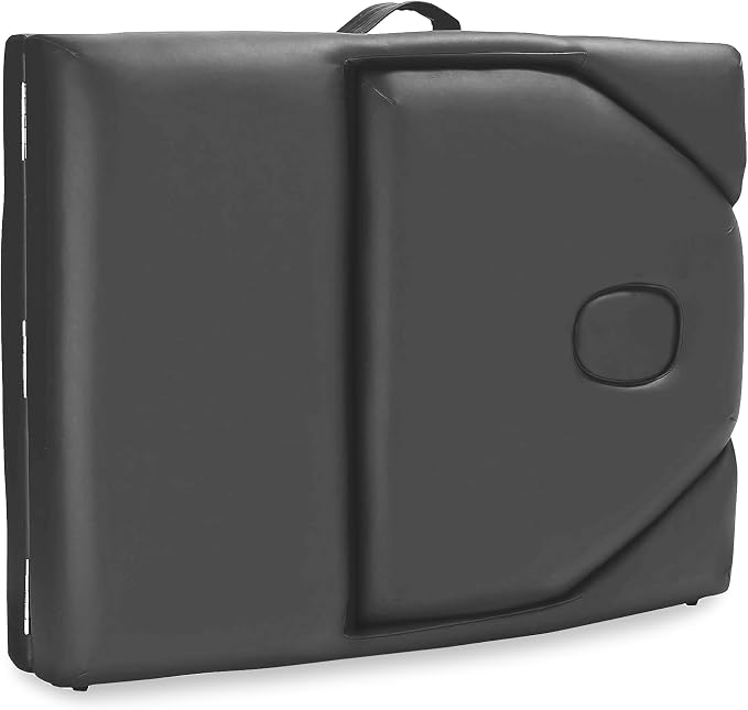 Saloniture Professional Portable Massage Table with Backrest - Dark Gray