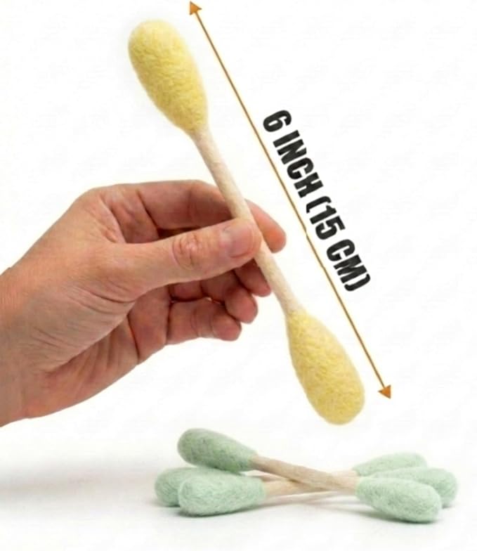 Glaciart One Swabs Cat Toys with Catnip - 6 Pk | Durable for Chew, Cute Cat Toys Interactive Kitty for Boredom, Exercise, & Play | Filled w/Organic Catnip for Anxiety & as Digestive Aid | Gift Idea