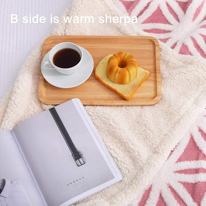 LOMAO Sherpa Fleece Blanket Gifts for Mom Dad Cozy Soft Throw Blanket for Women Men Birthday Gifts Dual Sided Couch Sofa Bed Blanket (Pink, 60''x 80'')