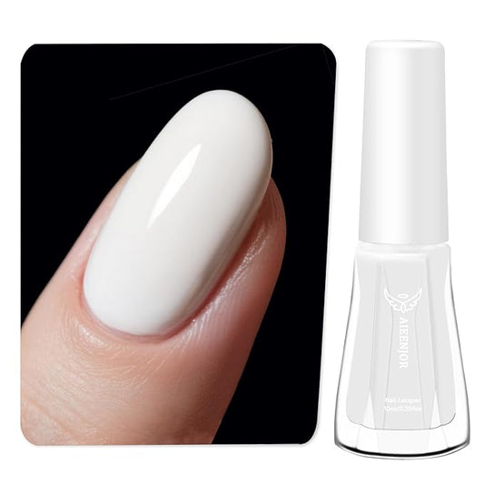 White Nail Polish, Quick Dry Nail Polish, Streak Free, Long- Last Fingernail Polish for Autumn Wedding Nails, Cozy Fall Manicure, Back to School Nail Looks, Salon Quality at Home, 0.35 Fl Oz