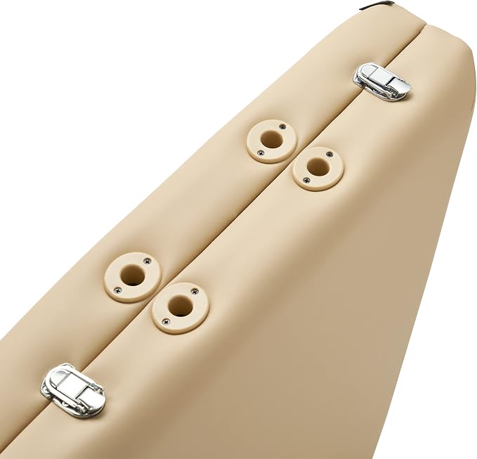 Master Massage 28" Argo Portable Massage Table in Cream with Walnut Legs- Spa Bed for Tabletop Exercise & Massage