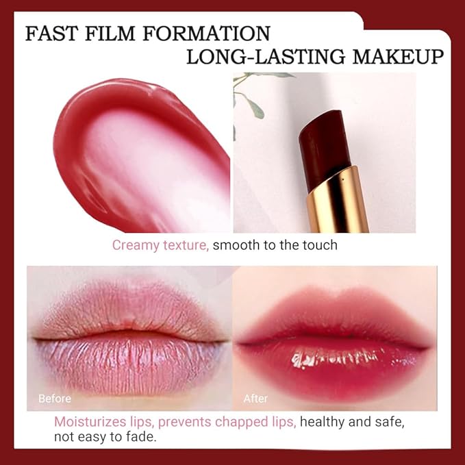 BINGBRUSH 2 Pcs Red Cherries Color Changing Lipstick Queen,PH Mood Long Lasting Labiales Lip Gloss Lip Balm Tinted Magic Lip Stain Makeup Lipstick Set for Women