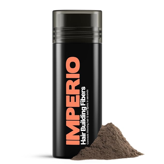 IMPERIO Hair Building Fibers for Thinning Hair - 26g Premium Hair Fibers for Women & Men in Hairdresser Quality - Hair thickening in less than 20 seconds (Medium Brown)
