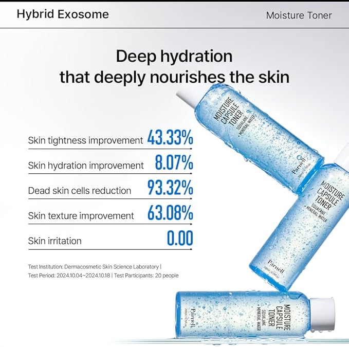 Parnell Squalane Mineral Water Capsule Toner, Deep Hydrating & Nourishing K-Beauty Face Essence for Dry, Sensitive Skin (6.76 fl. oz / 200ml)