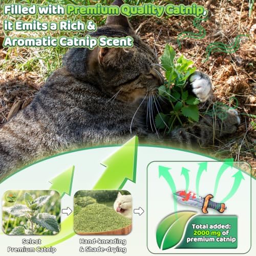 Catnip Toy [2000mg Premium Catnip], Sword Style Cat Kicker Toy