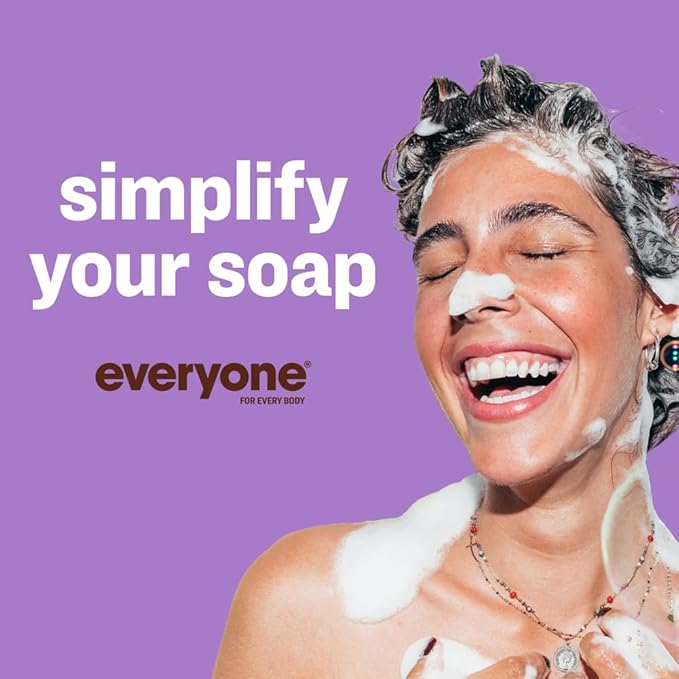 Everyone 3-in-1 Soap Body Wash, Bubble Bath, Shampoo, Travel Size, 2 Ounce (Pack of 12), Vanilla and Lavender, made with Essential Oils for Men and Women