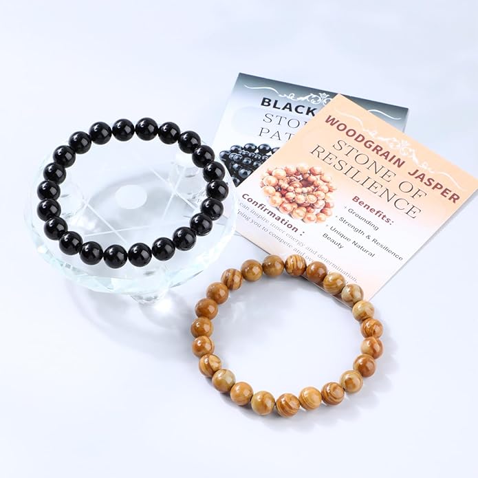 NCB 2.3-Piece 4mm Natural Crystal Gemstone Stretch Bracelets – Handmade Reiki Energy Healing Jewelry for Meditation,Yoga, Unisex