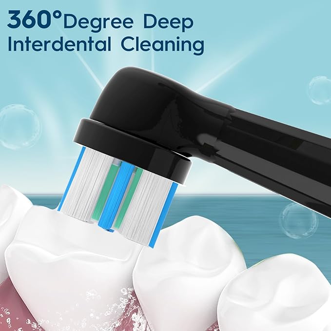 iO Replacement Heads Compatible with Oral B IO 2/3/4/5/6/7/8/9/10 Series Electric Toothbrush,Compatible with Oral B io Series Toothbrush Heads with Medium Bristles,Black