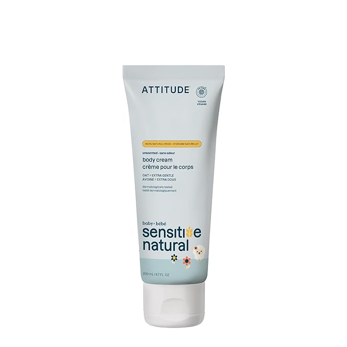 ATTITUDE Deep Moisturizing Body Cream, Plant and Mineral-Based Ingredients, Vegan and Cruelty-free Personal Care Products for Sensitive Skin, Unscented, 6.7 Fl Oz